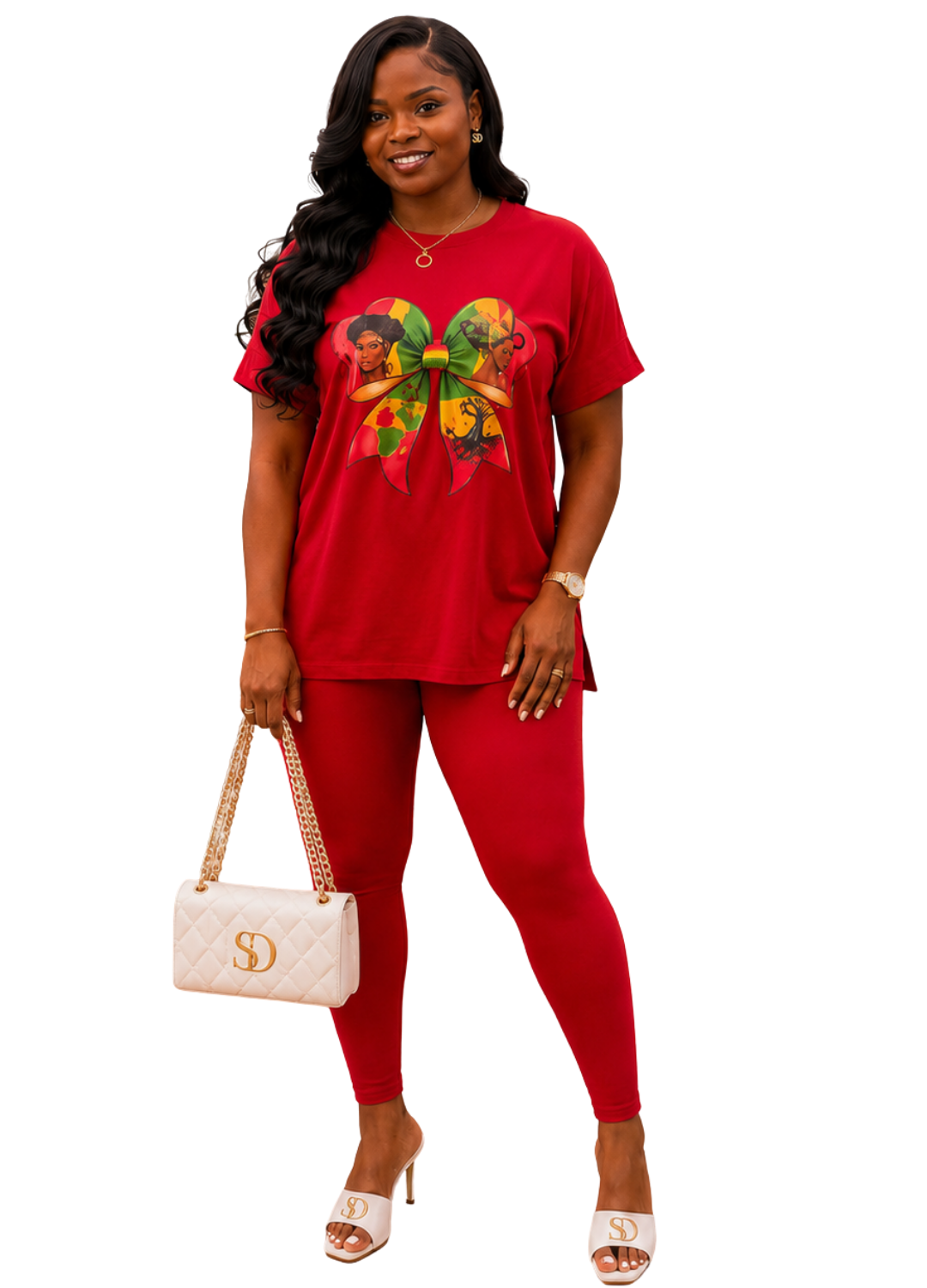 Heritage Bow Loungewear Set – Red