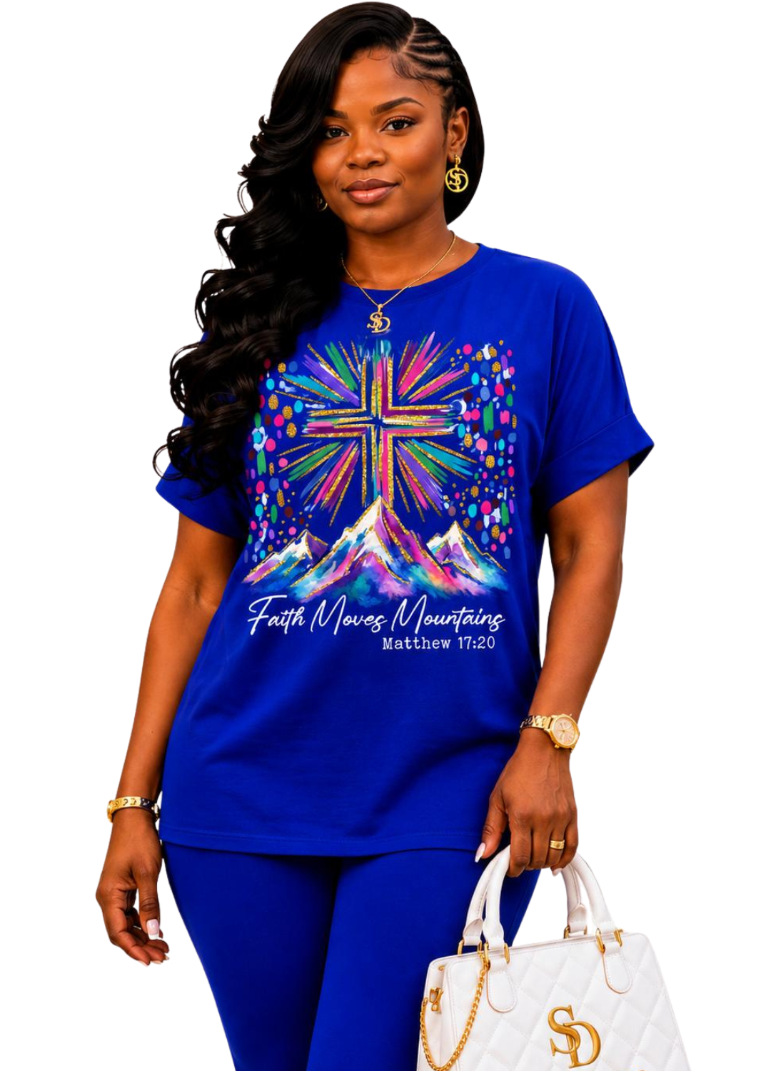 Faith Moves Mountains Loungewear Set – Royal Blue