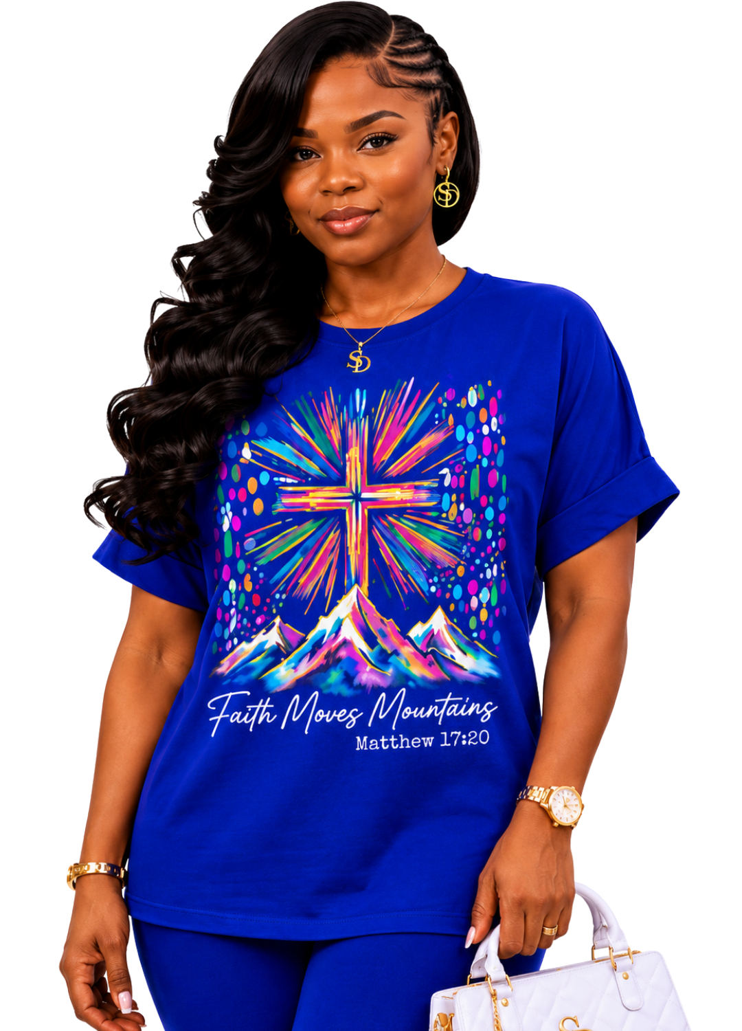 Faith Moves Mountains Loungewear Set – Royal Blue