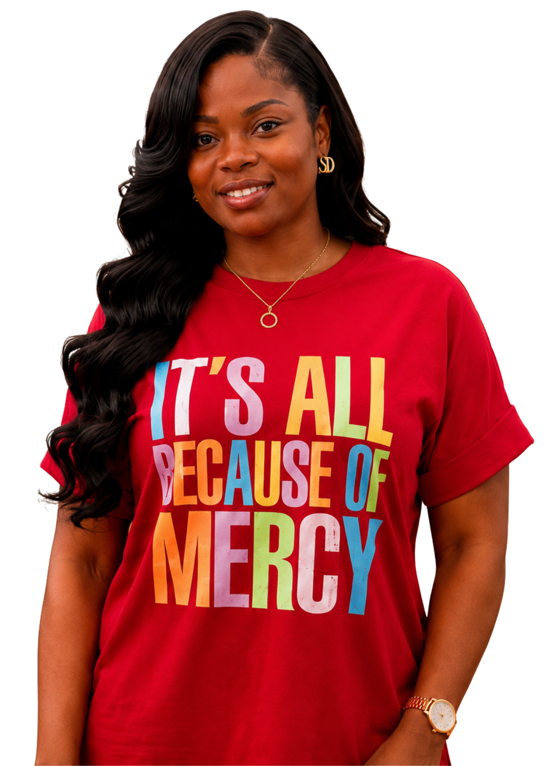 It's All Because of Mercy Loungewear Set – Crimson Red