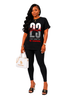 Psalm 23 – The Lord Is My Shepherd Loungewear Set - Bright Blue / Black