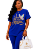 I Love You Jesus Loungewear Set- Bright Blue/Pink