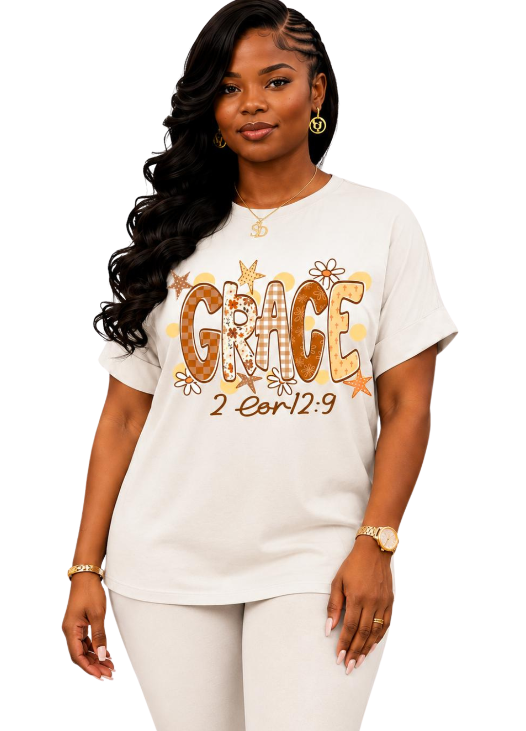 Grace – 2 Corinthians 12:9 Loungewear Set - Ivory Cream