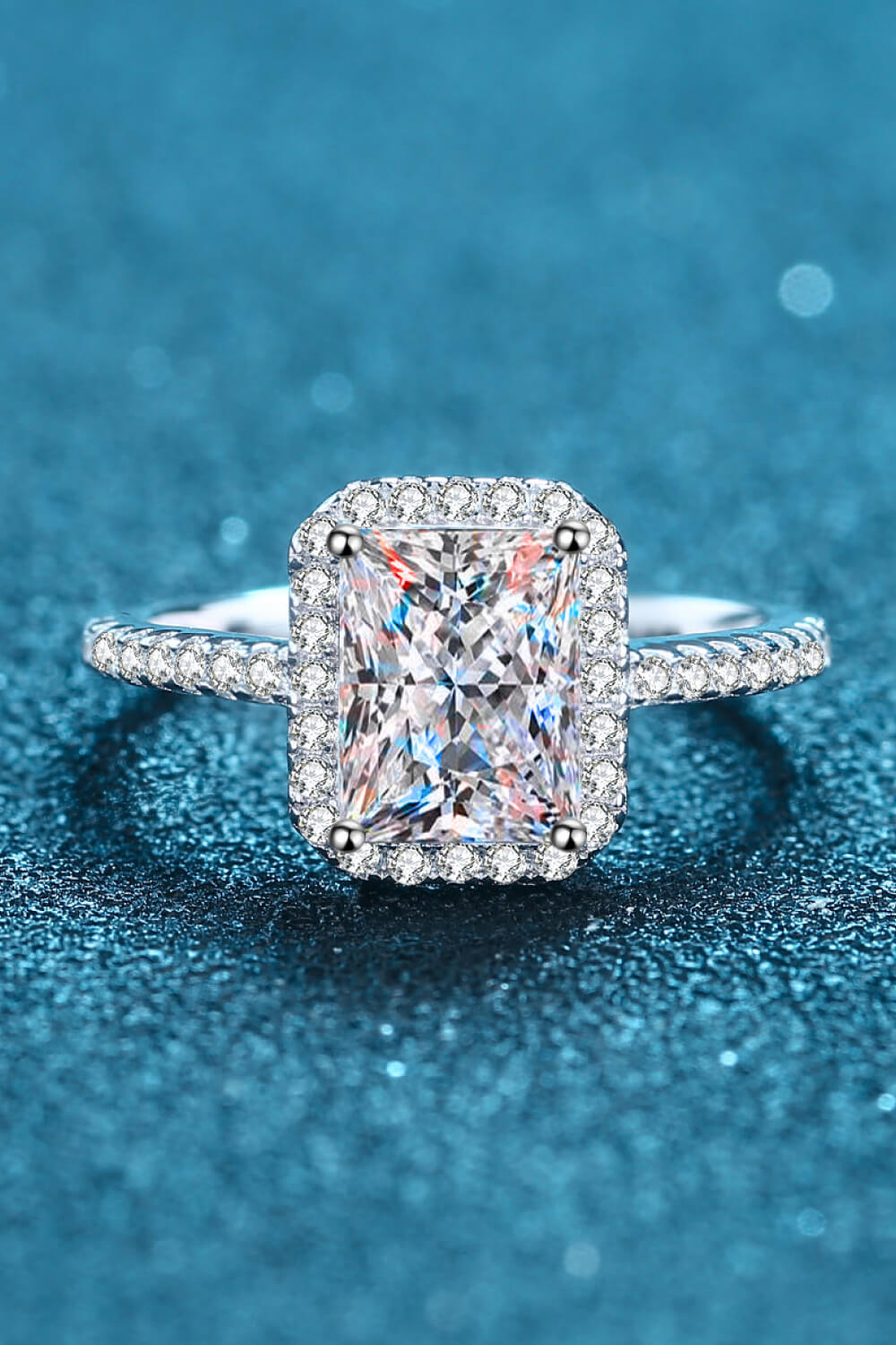 1 Carat Rectangle Moissanite Ring - Sharon David's