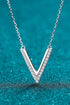 Sterling Silver V Letter Pendant Necklace - Sharon David's