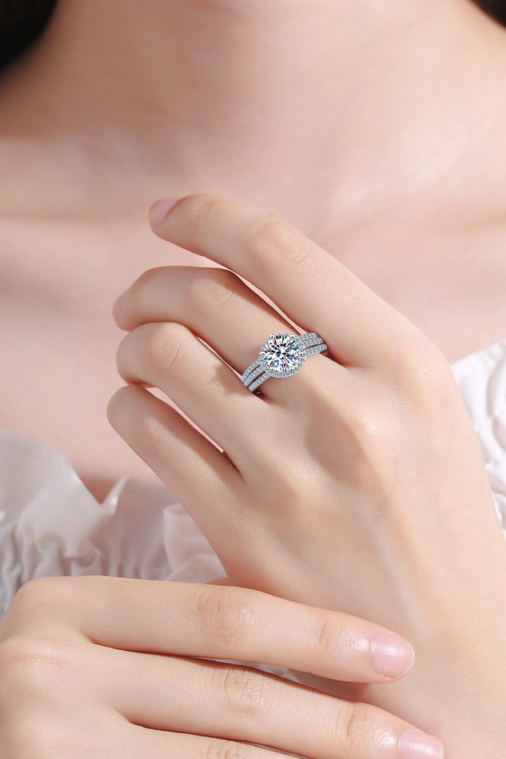 Sterling Silver Moissanite Ring - Sharon David's