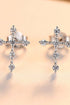 Zircon Cross 925 Sterling Silver Earrings