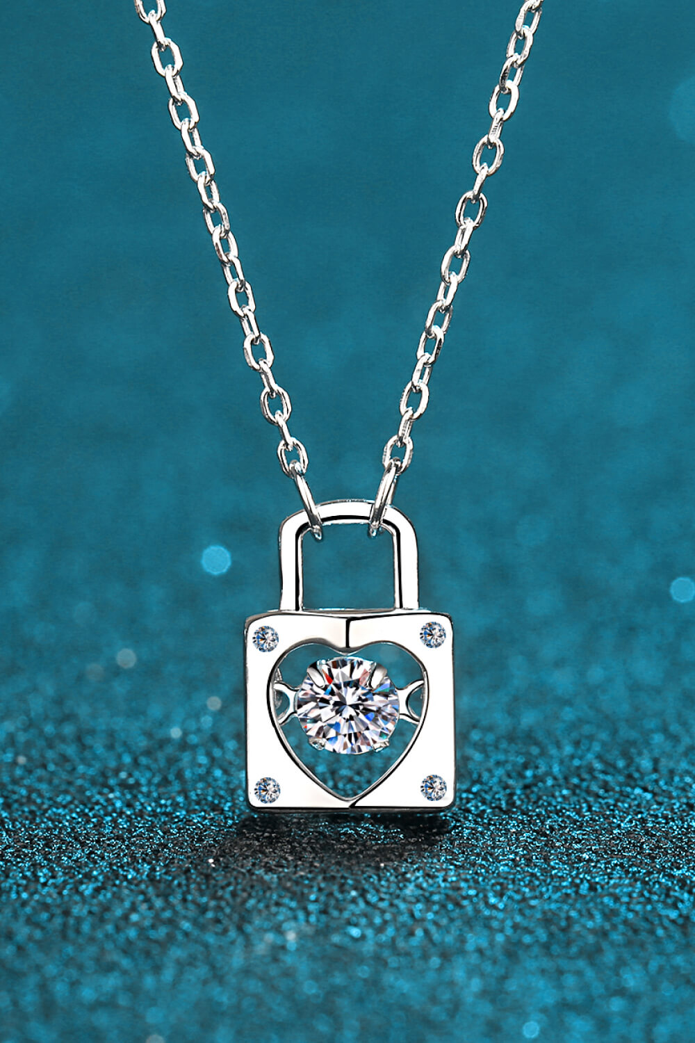 Moissanite Lock Pendant Necklace - Sharon David's