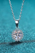 925 Sterling Silver Moissanite Pendant Necklace - Sharon David's