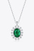 1.5 Carat Lab-Grown Emerald 925 Sterling Silver Necklace
