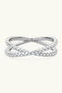 Moissanite 925 Sterling Silver Crisscross Ring