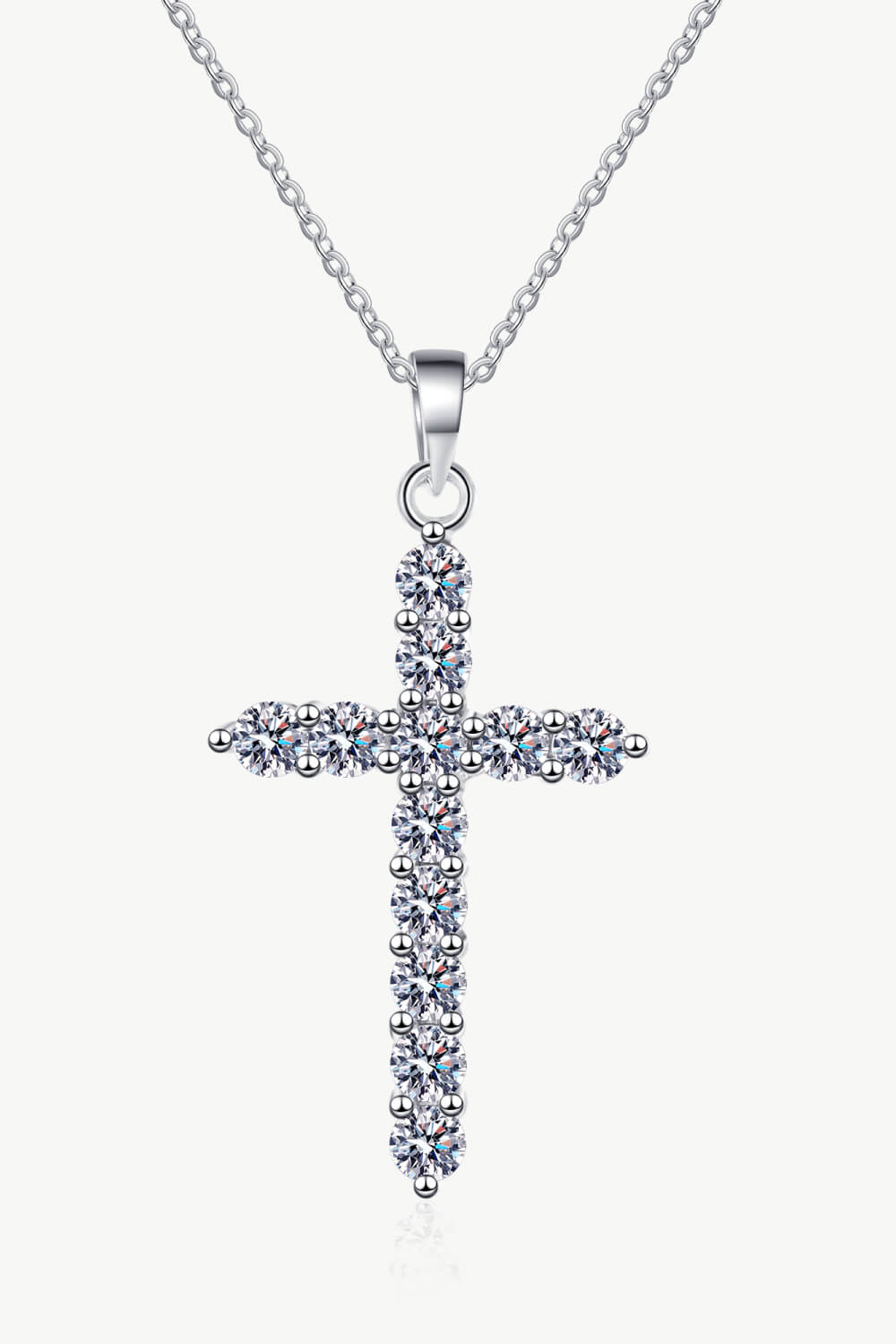 Moissanite Cross Pendant Chain Necklace - Sharon David's