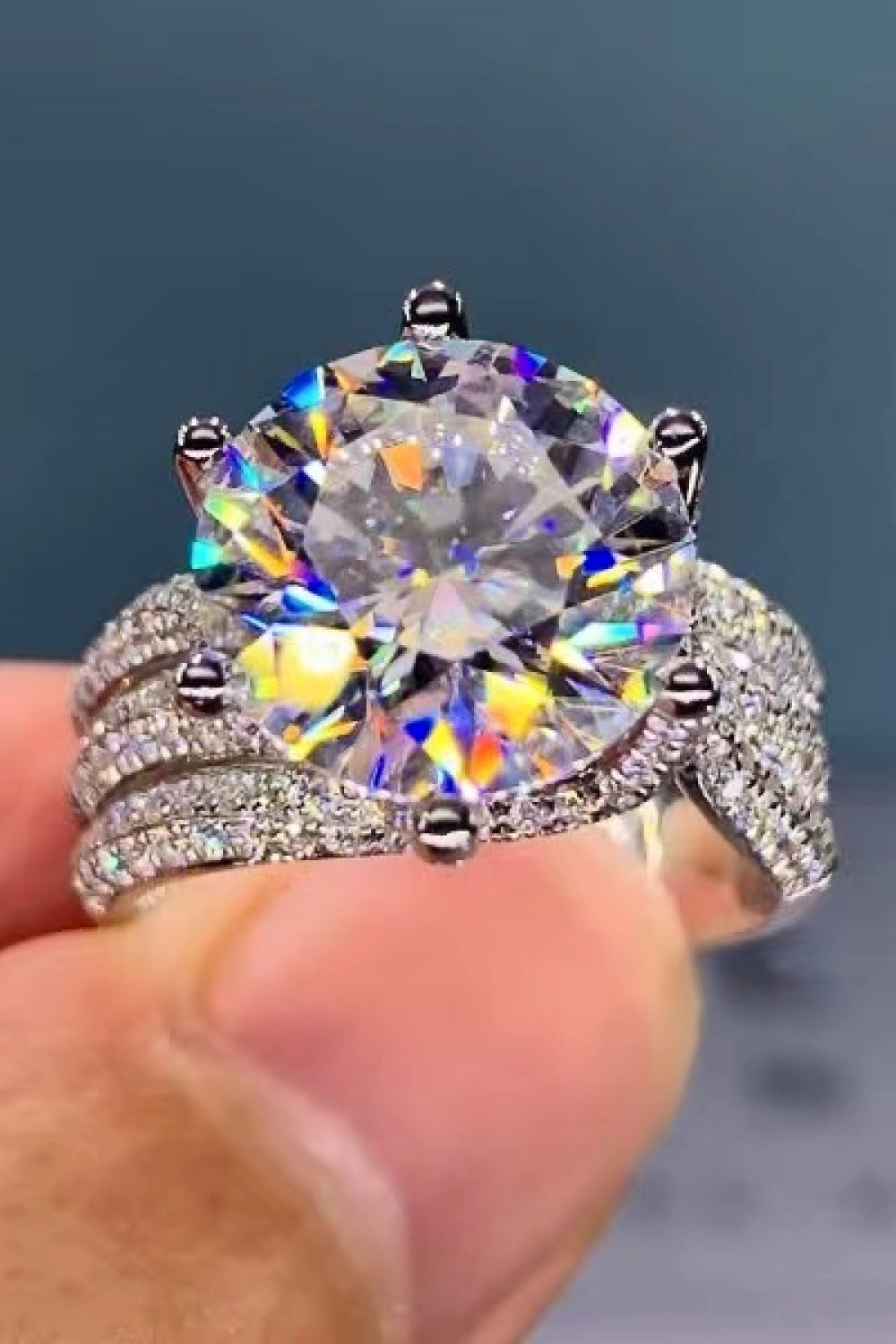 3 Carat Moissanite Three-Layer Ring - Sharon David's