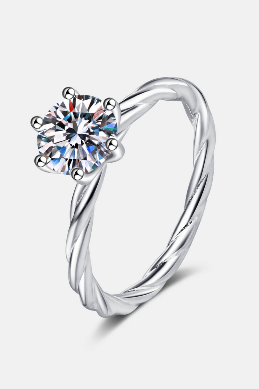 1 Carat Moissanite 6-Prong Twisted Ring - Sharon David's