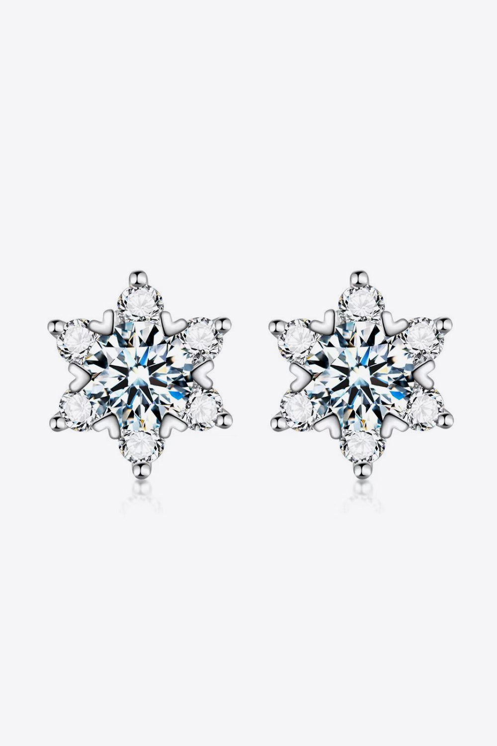 I Am Gorgeous 2 Carat Moissanite Floral Stud Earrings