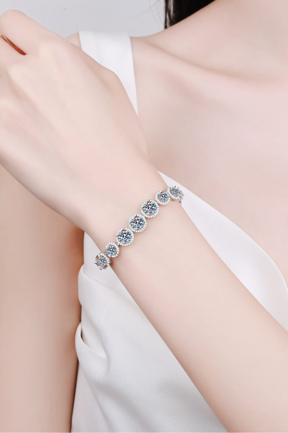 925 Sterling Silver 10.4 Carat Moissanite Bracelet - Sharon David's