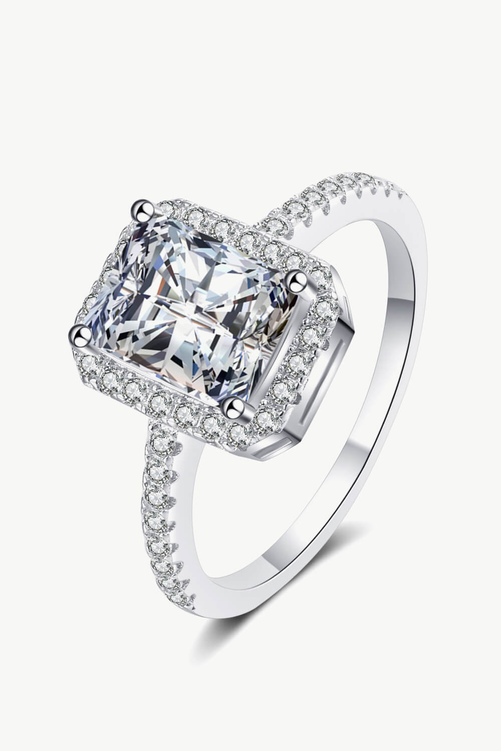 1 Carat Rectangle Moissanite Ring - Sharon David's