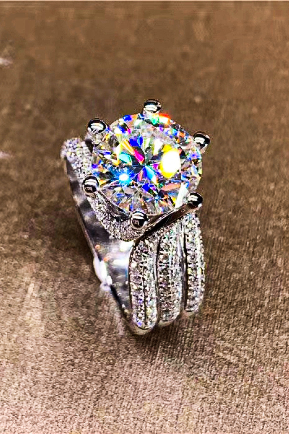 3 Carat Moissanite Three-Layer Ring - Sharon David's