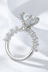3-Carat Moissanite Platinum-Plated Side Stone Ring