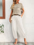 Round Neck Raglan Sleeve Tee and Long Pants Set