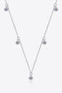 Moissanite Rhodium-Plated Necklace