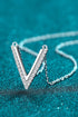 Sterling Silver V Letter Pendant Necklace - Sharon David's