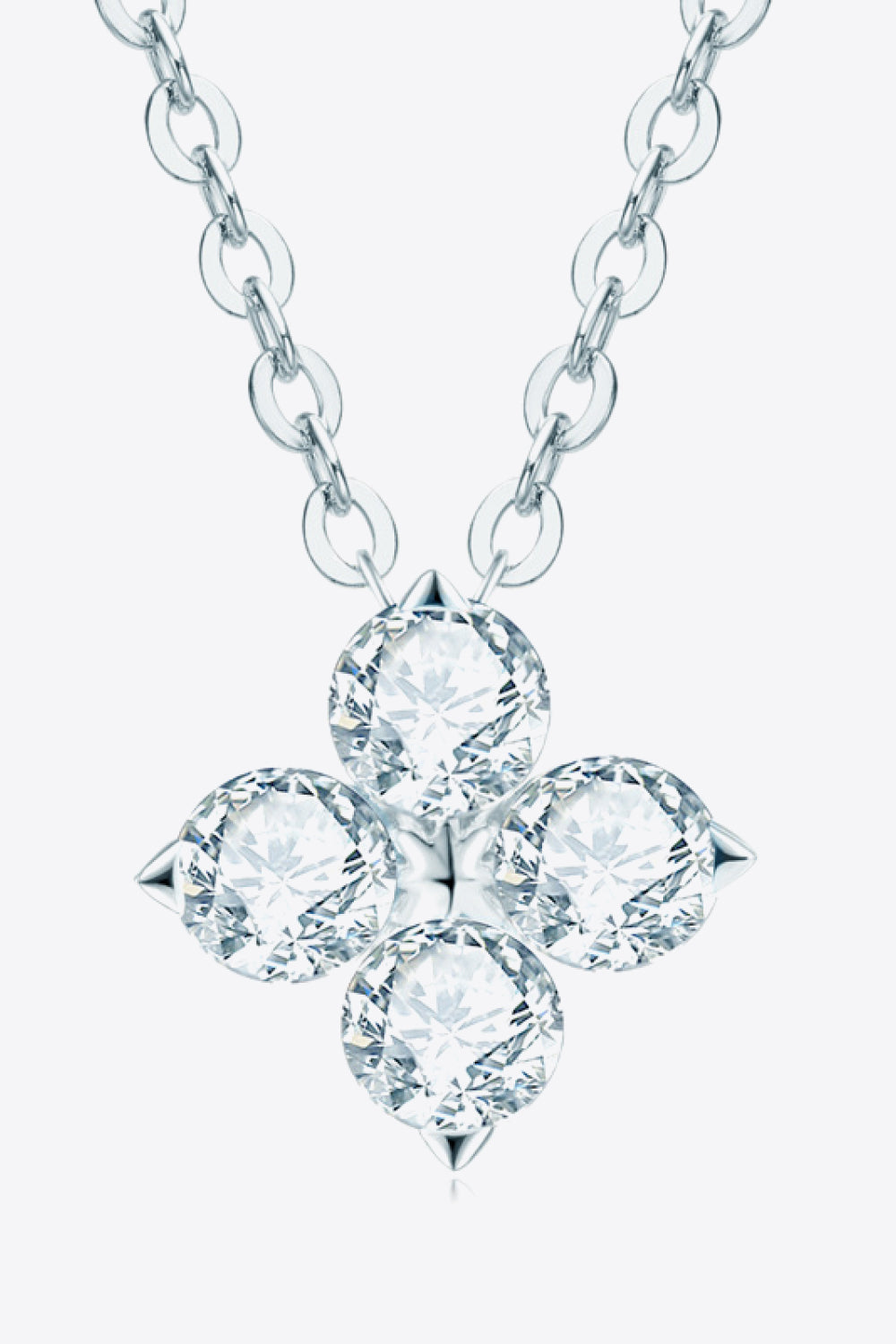 I Am A Star Moissanite Four Leaf Clover Pendant Necklace