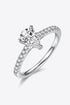 1 Carat Moissanite 925 Sterling Silver Side Stone Ring