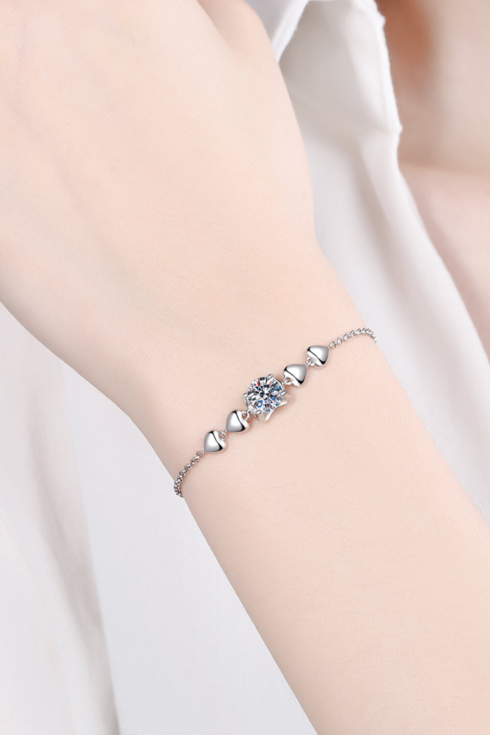 1 Carat Moissanite Heart Bracelet - Sharon David's