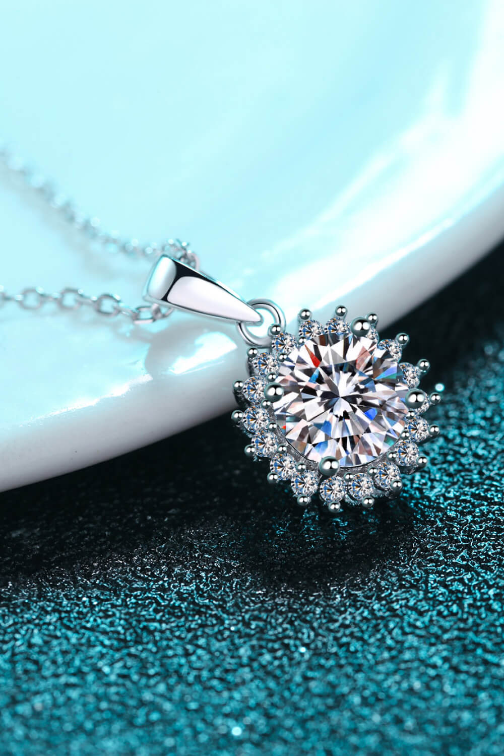 925 Sterling Silver Moissanite Pendant Necklace - Sharon David's
