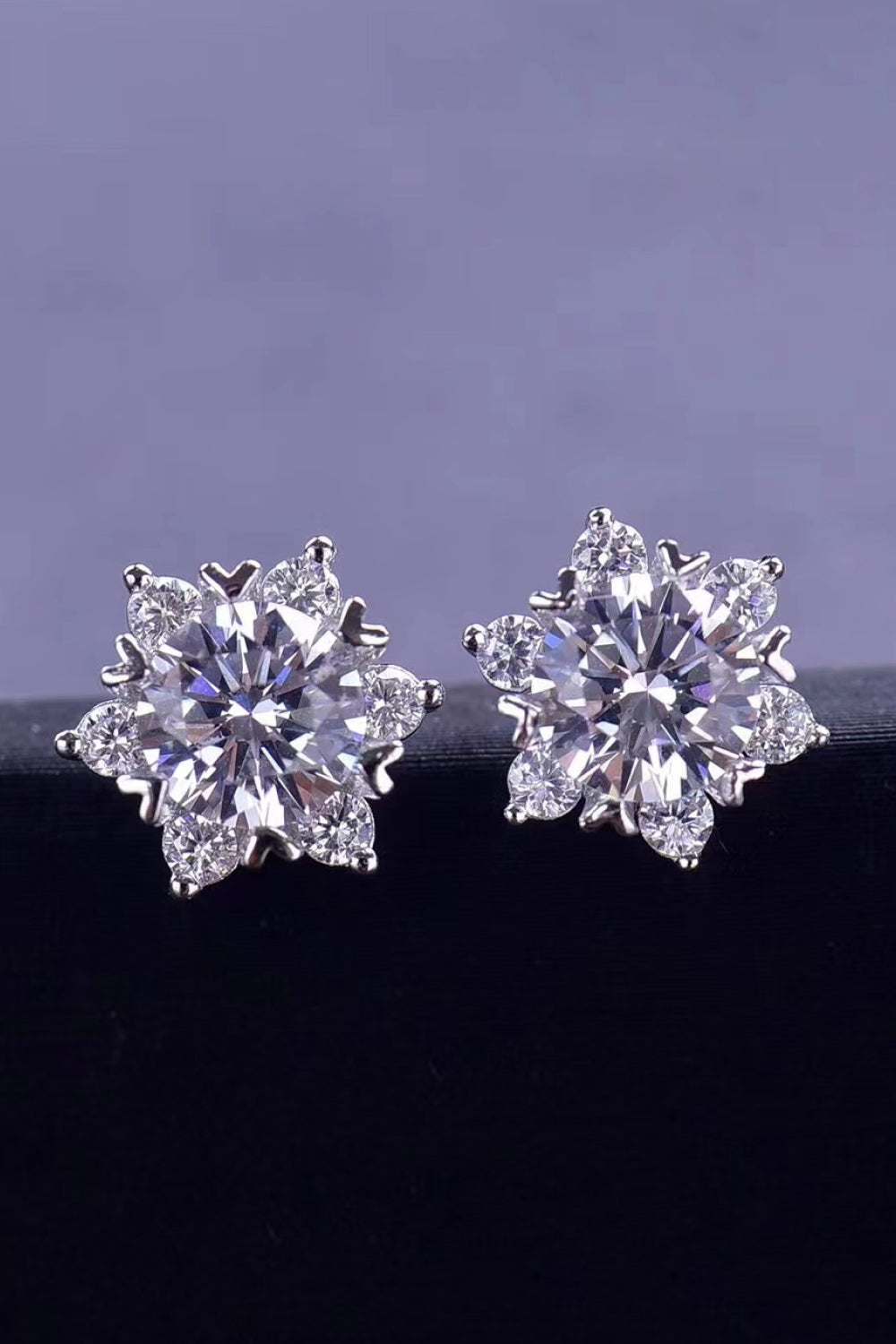 I Am Gorgeous 2 Carat Moissanite Floral Stud Earrings