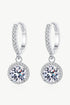 2 Carat Moissanite Round-Shaped Drop Earrings - Sharon David's