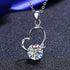 2 Carat Moissanite Heart 925 Sterling Silver Necklace