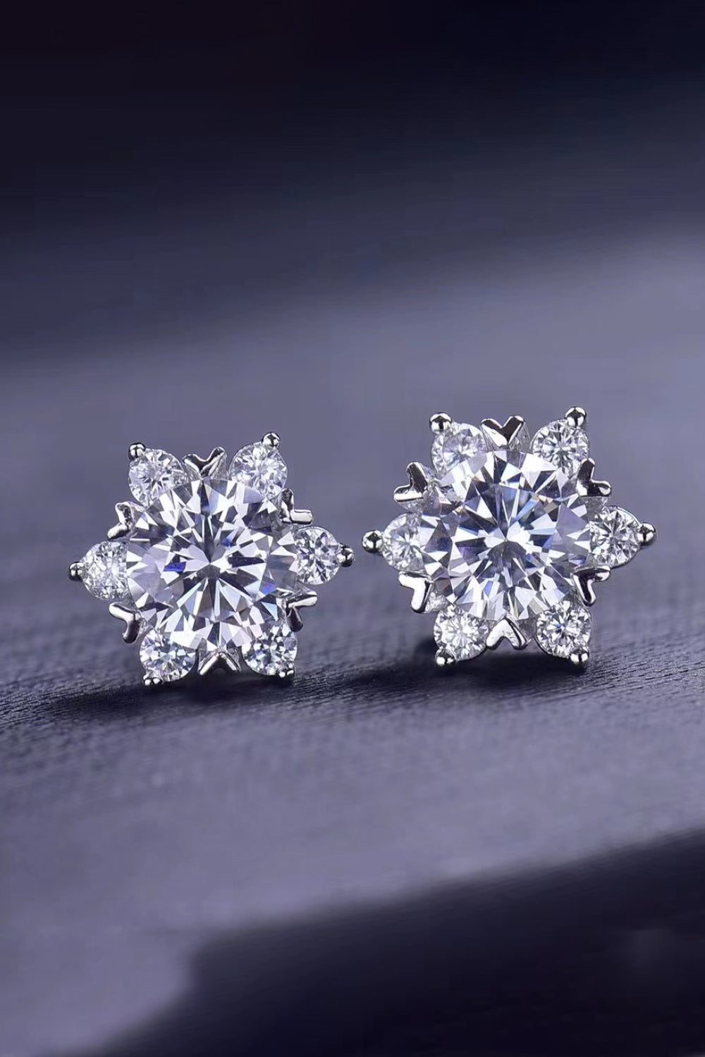 I Am Gorgeous 2 Carat Moissanite Floral Stud Earrings