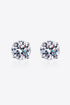2 Carat Moissanite Rhodium-Plated Stud Earrings