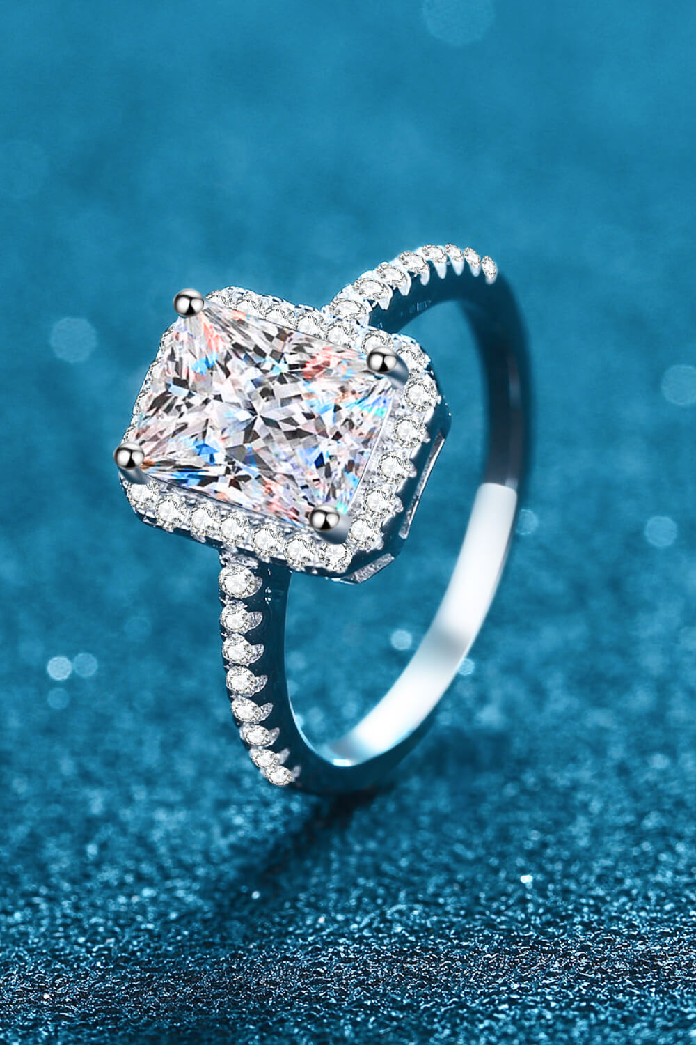 1 Carat Rectangle Moissanite Ring - Sharon David's