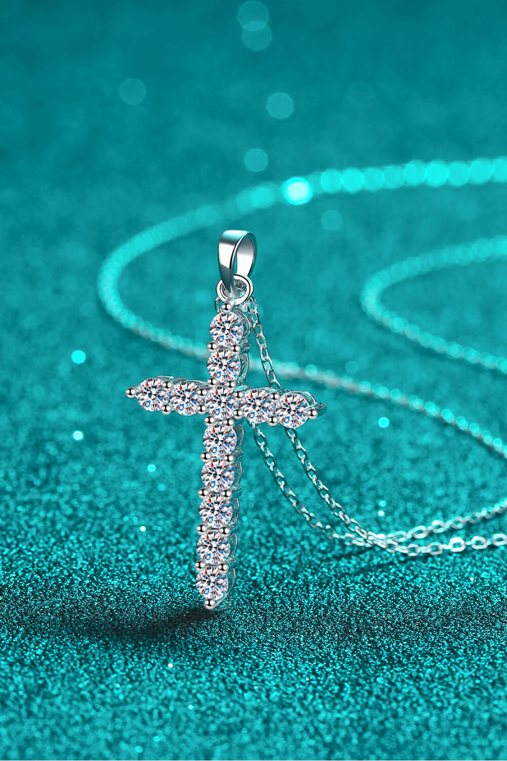 925 Sterling Silver Cross Moissanite Necklace - Sharon David's
