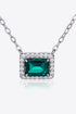 Lab-Grown Emerald Rectangle Pendant Necklace