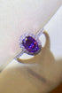 925 Sterling Silver 1 Carat Purple Moissanite Ring