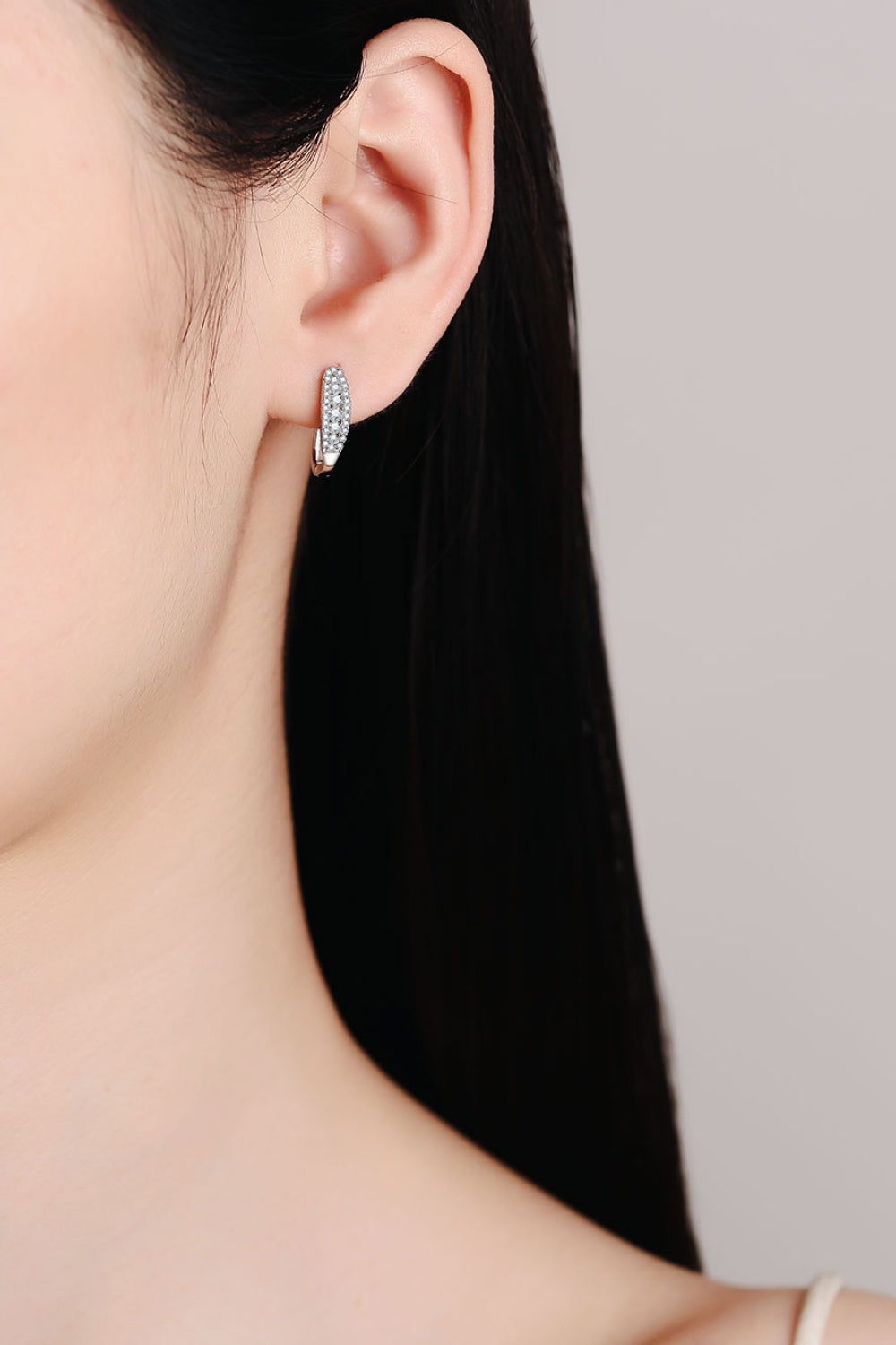 Moissanite Rhodium-Plated Earrings