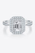 1 Carat Moissanite 925 Sterling Silver Side Stone Ring