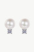 Moissanite Pearl Stud Earrings