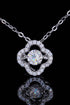 925 Sterling Silver Moissanite Flower Pendant Necklace