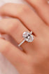 18K Platinum-Plated Side Stone Moissanite Ring - Sharon David's