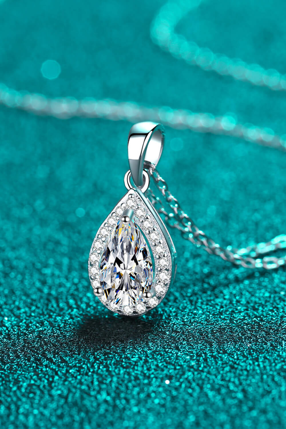 Moissanite Teardrop Pendant Necklace - Sharon David's