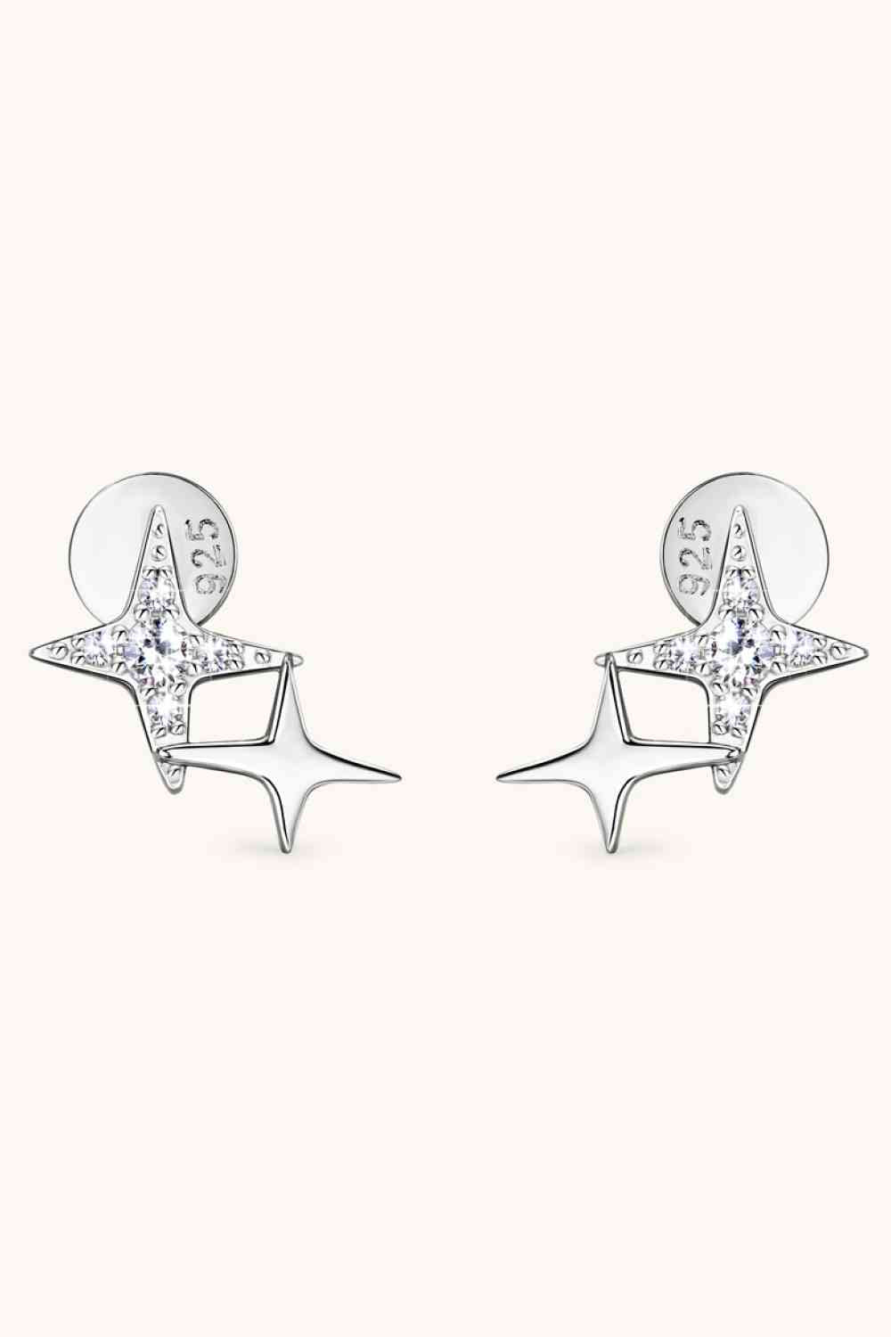 I Am a Star Moissanite 925 Sterling Silver Star Shape Earrings