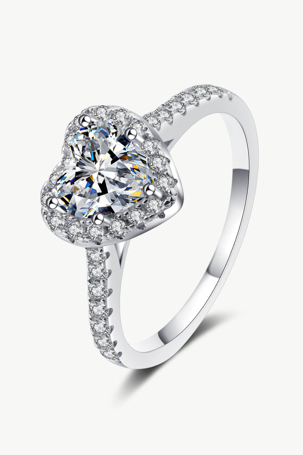 1 Carat Moissanite Heart-Shaped Ring - Sharon David's