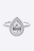 925 Sterling Silver Teardrop Moissanite Ring