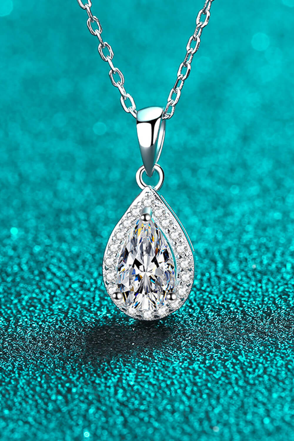 Moissanite Teardrop Pendant Necklace - Sharon David's