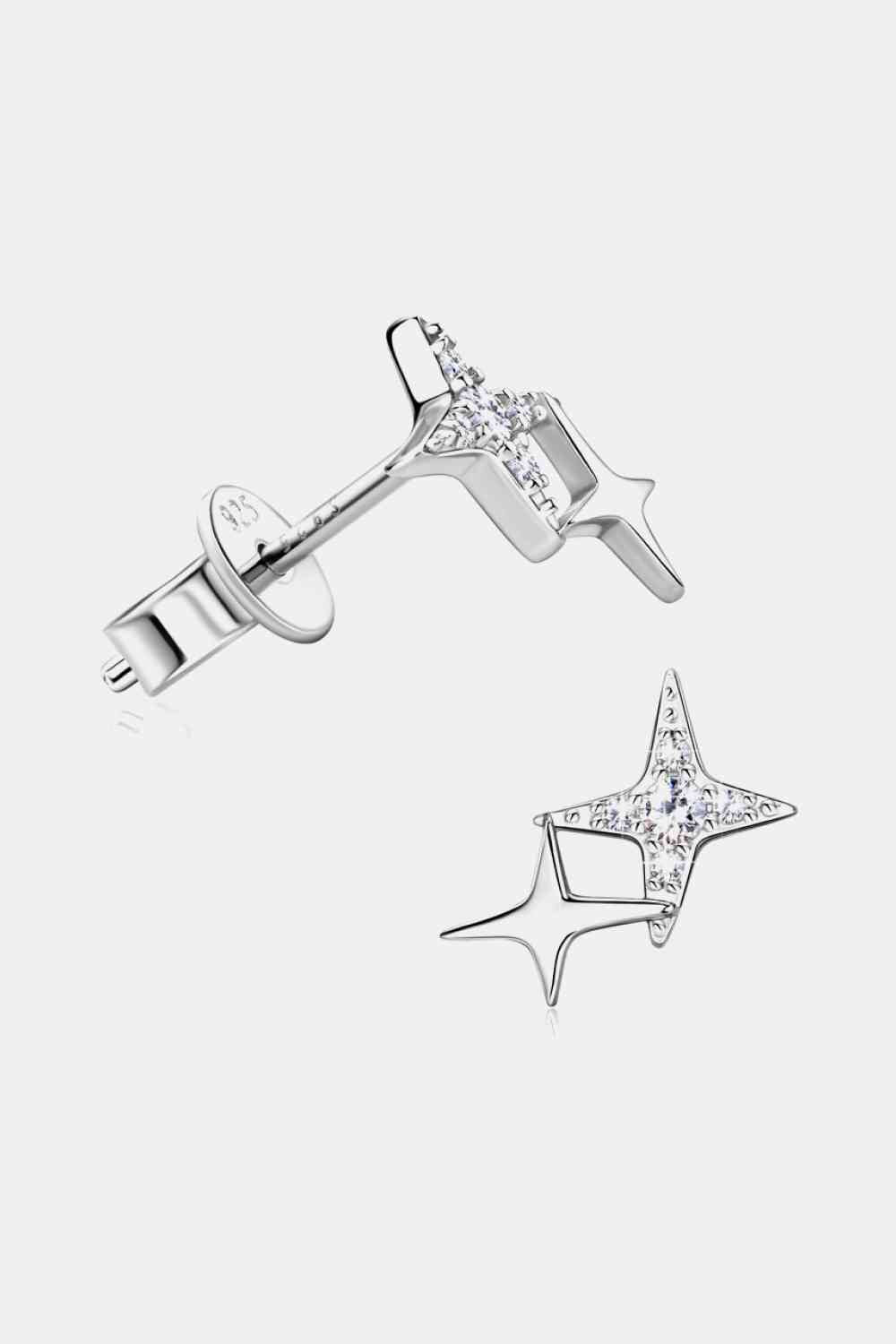 I Am a Star Moissanite 925 Sterling Silver Star Shape Earrings